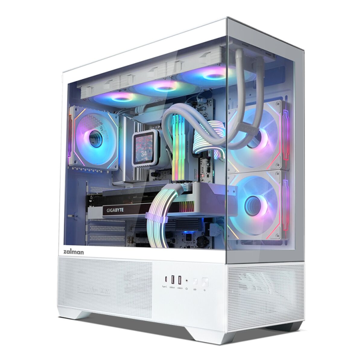 Caja Semitorre ATX Zalman CHRONIX WHITE Blanco