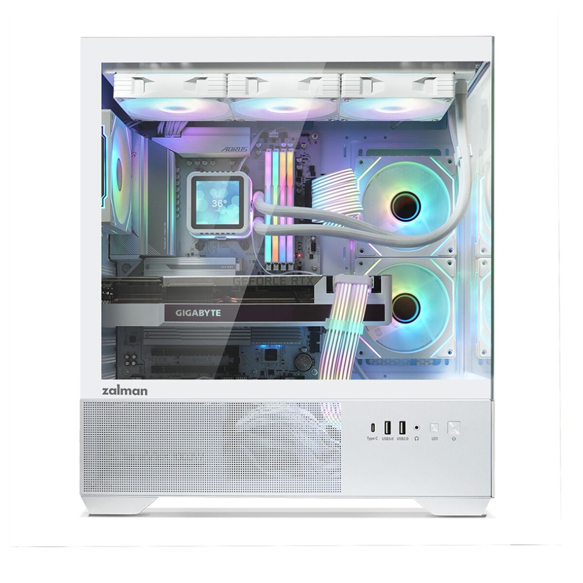 Caja Semitorre ATX Zalman CHRONIX WHITE Blanco