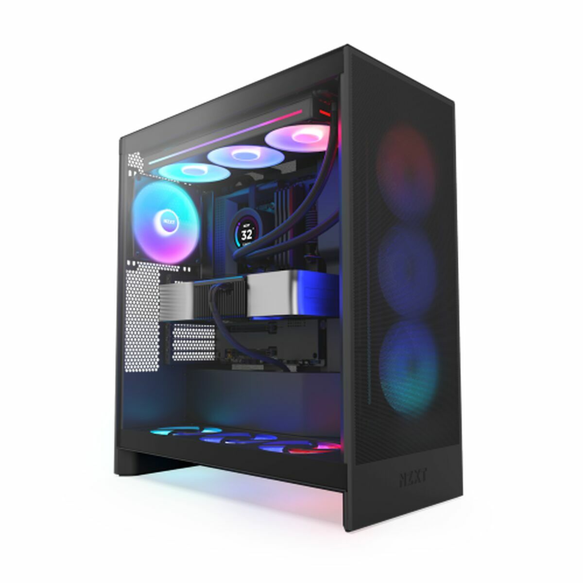 Caja Semitorre ATX NZXT H7 Flow RGB Midi Negro