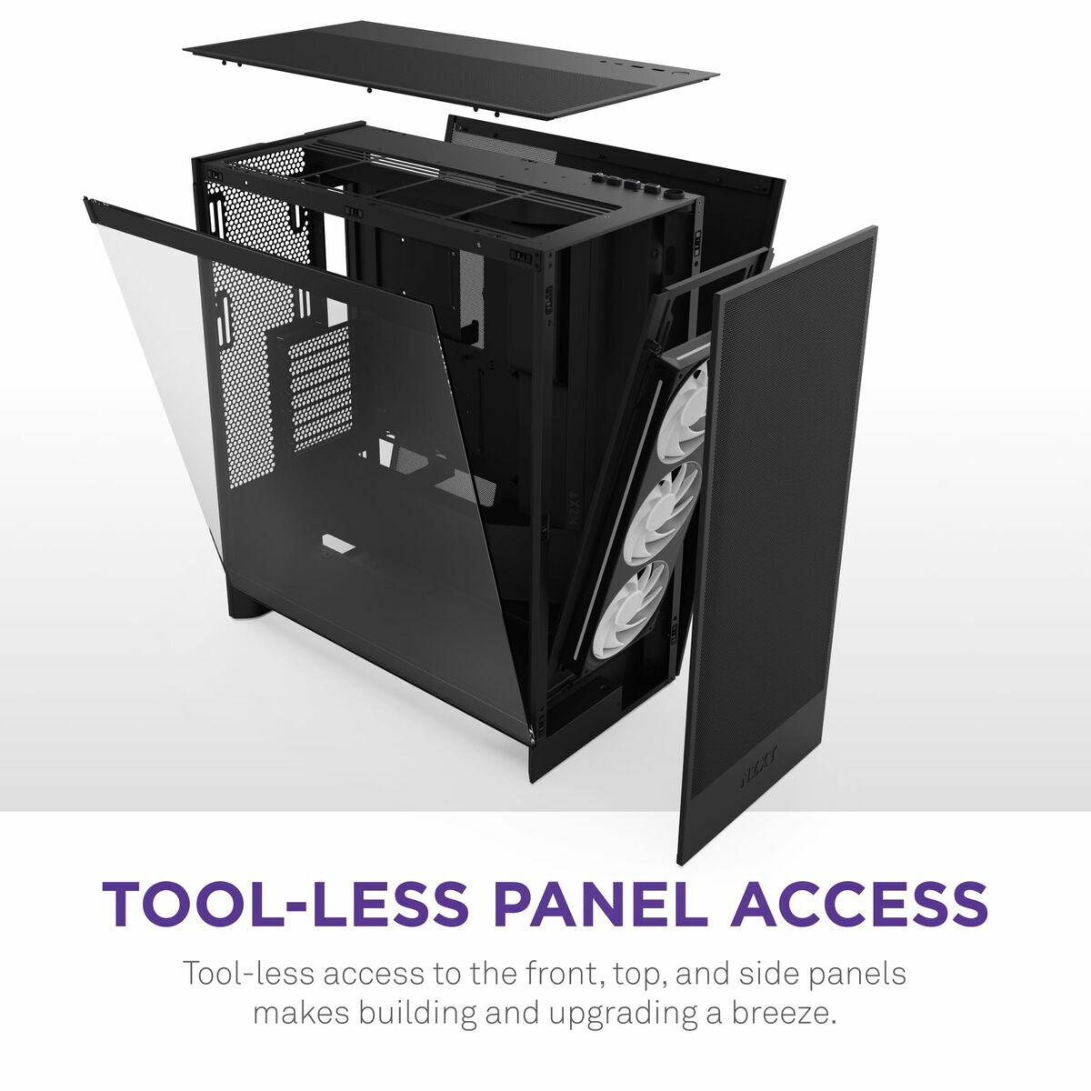 Caja Semitorre ATX NZXT H7 Flow RGB Midi Negro