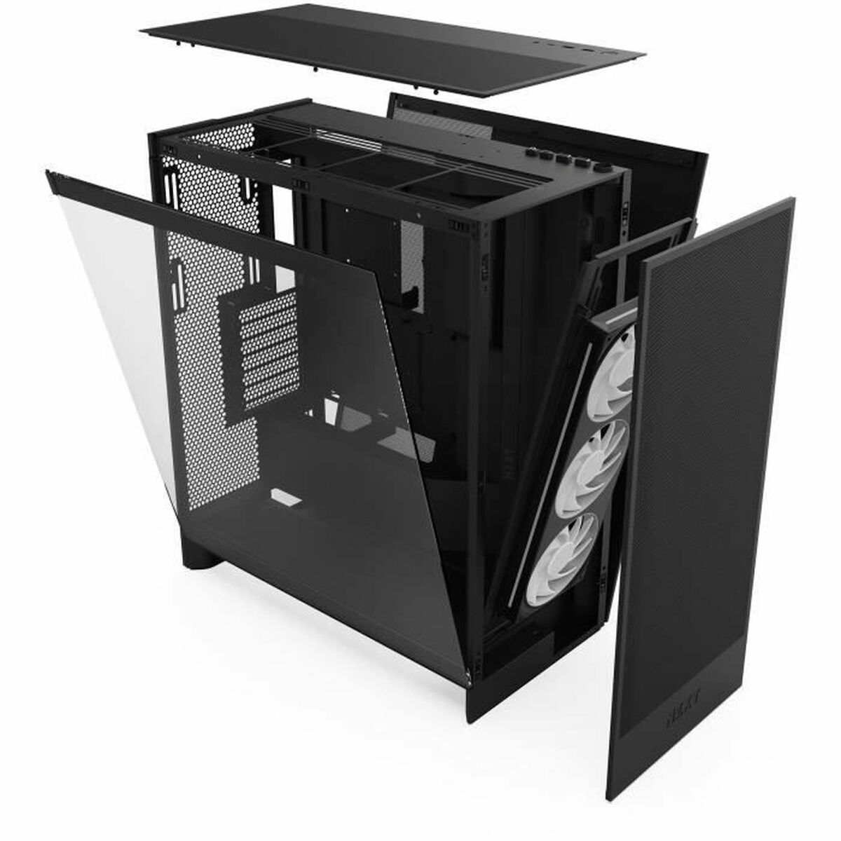 Caja Semitorre ATX NZXT H7 Flow RGB Midi Negro