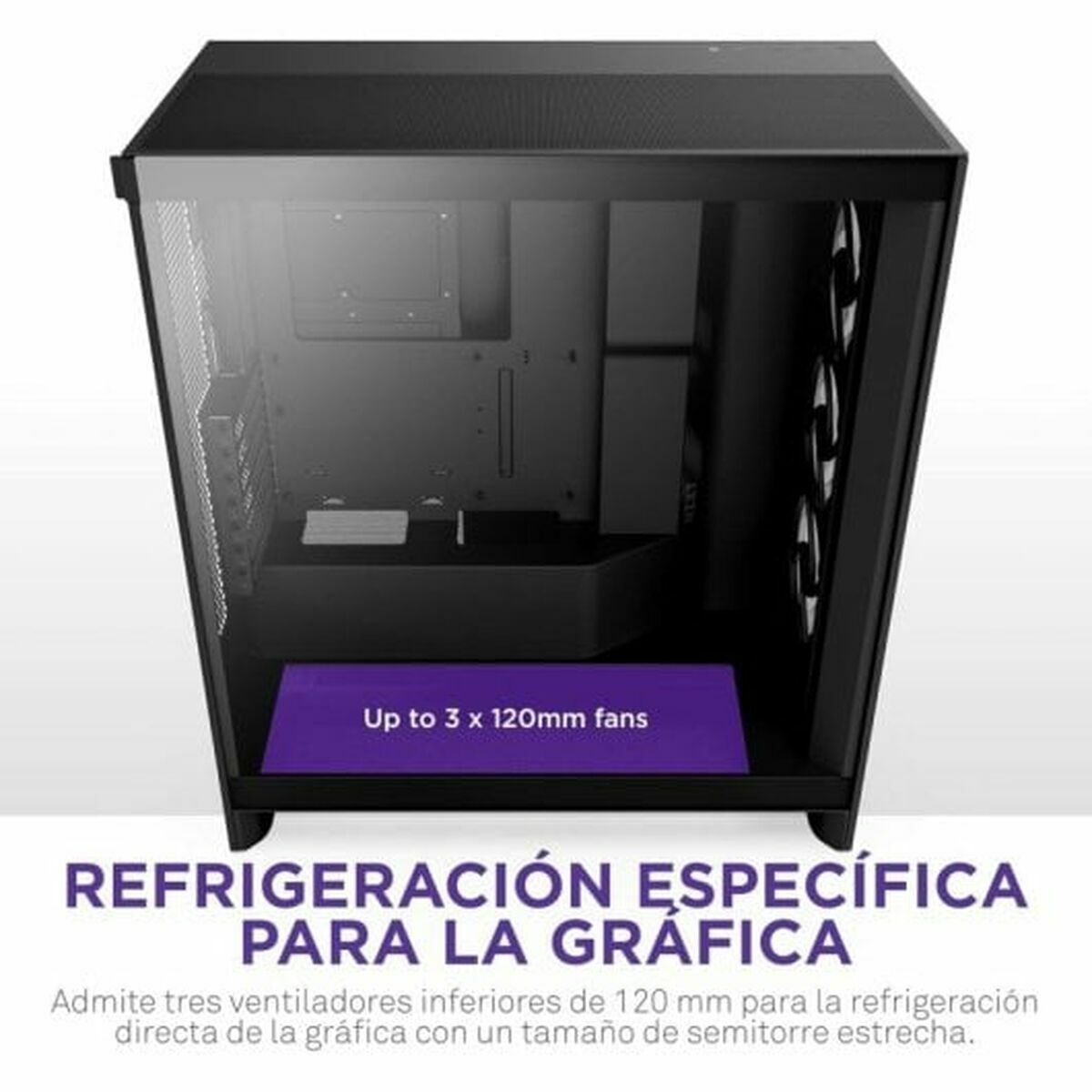 Caja Semitorre ATX NZXT H7 Flow RGB Midi Negro