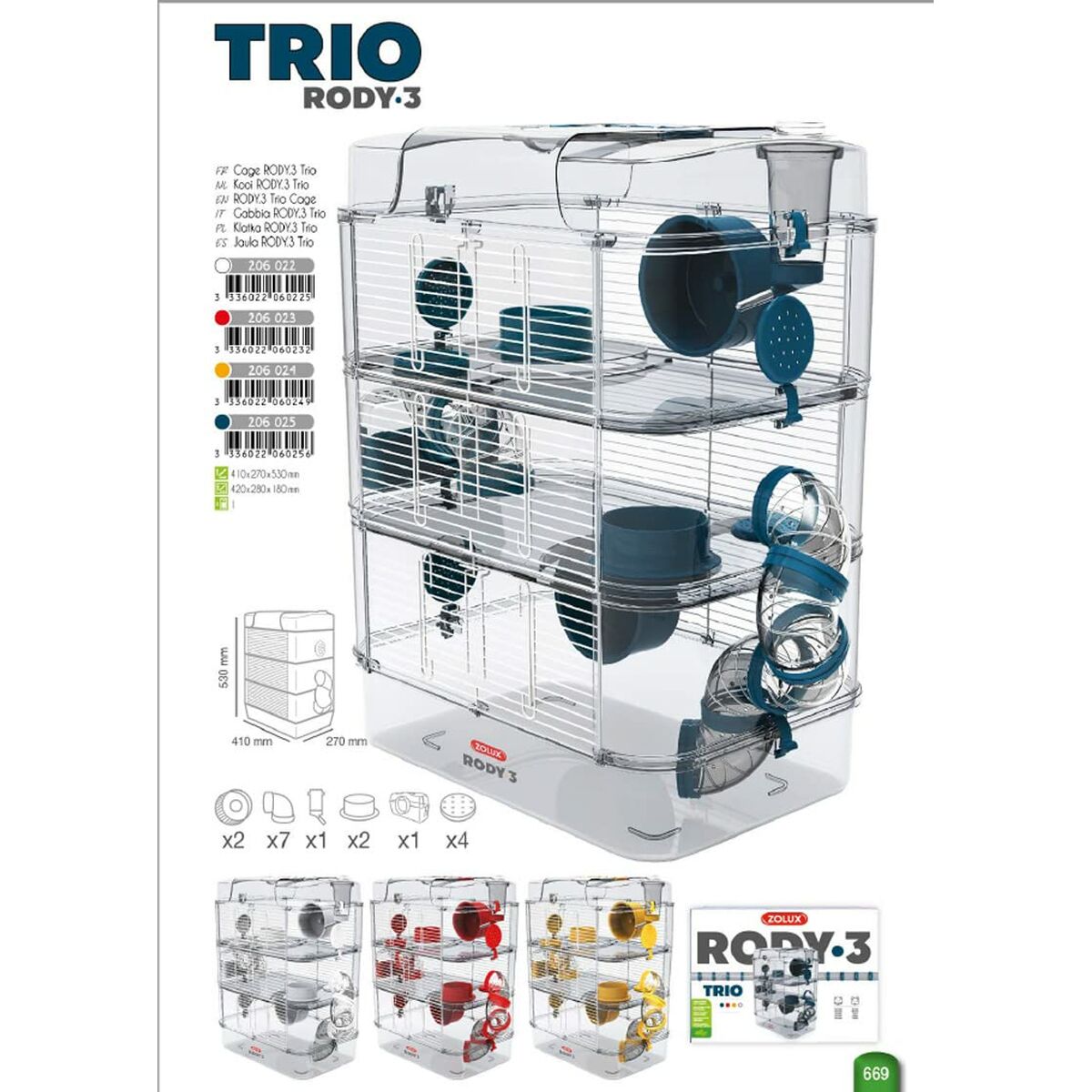 Jaula Zolux Rody3 Plástico