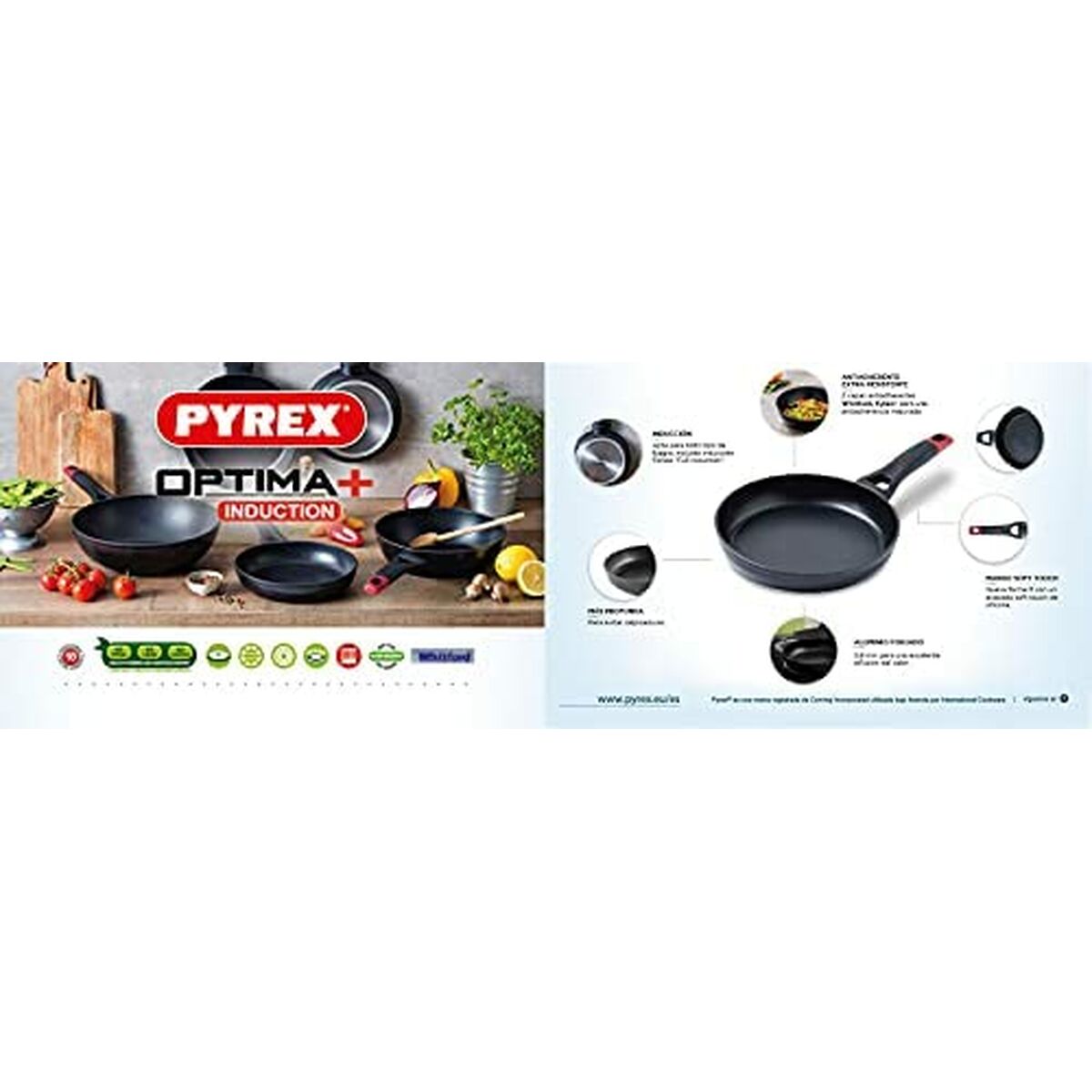 Sartén Pyrex Negro Aluminio