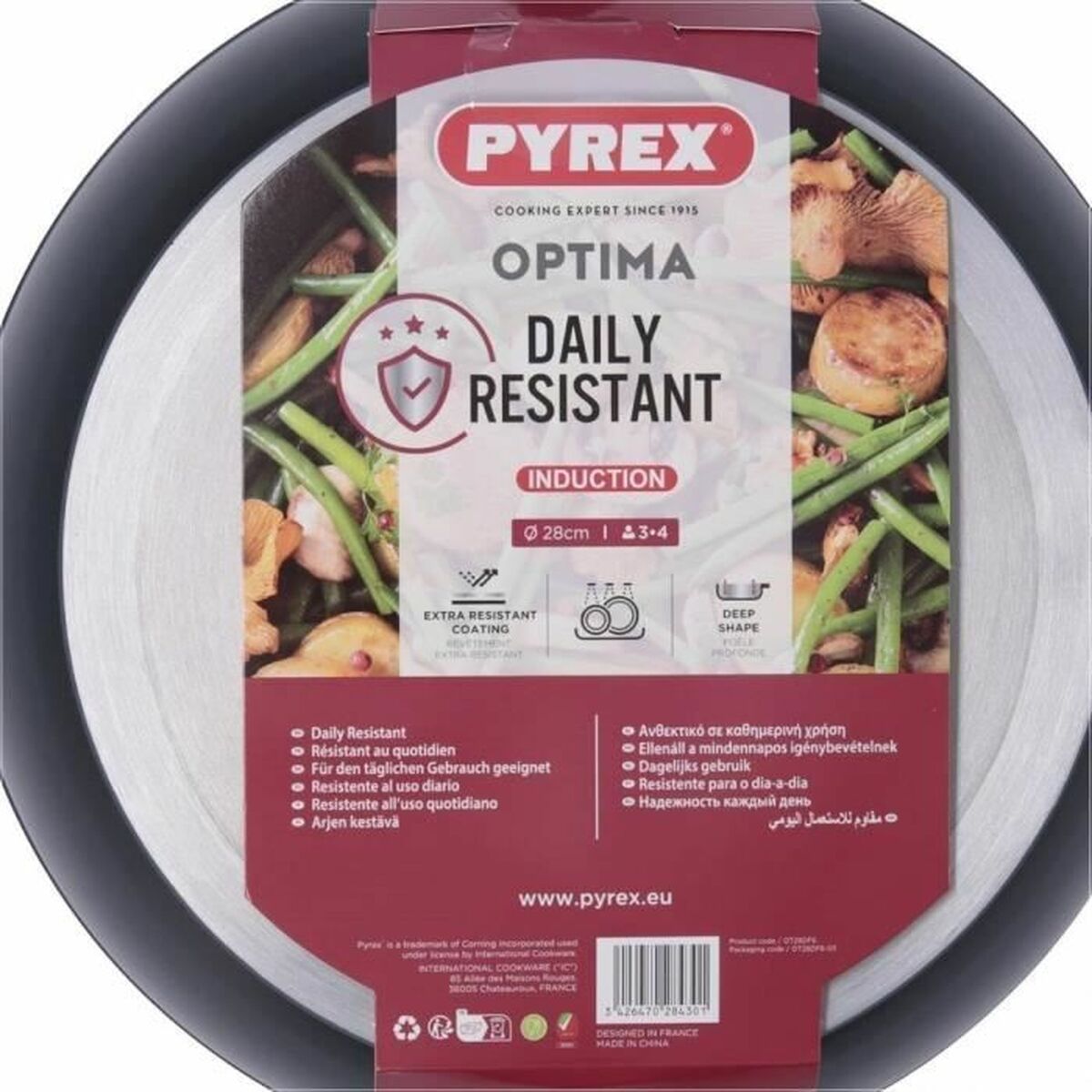 Sartén Pyrex Negro Aluminio