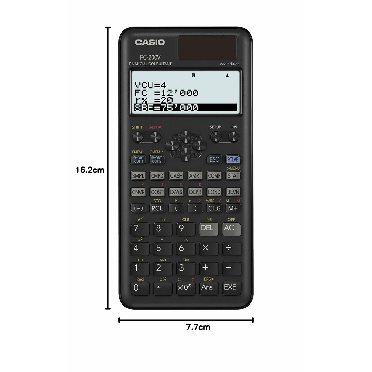 Calculadora Casio FC-200V-2-W-ET Negro