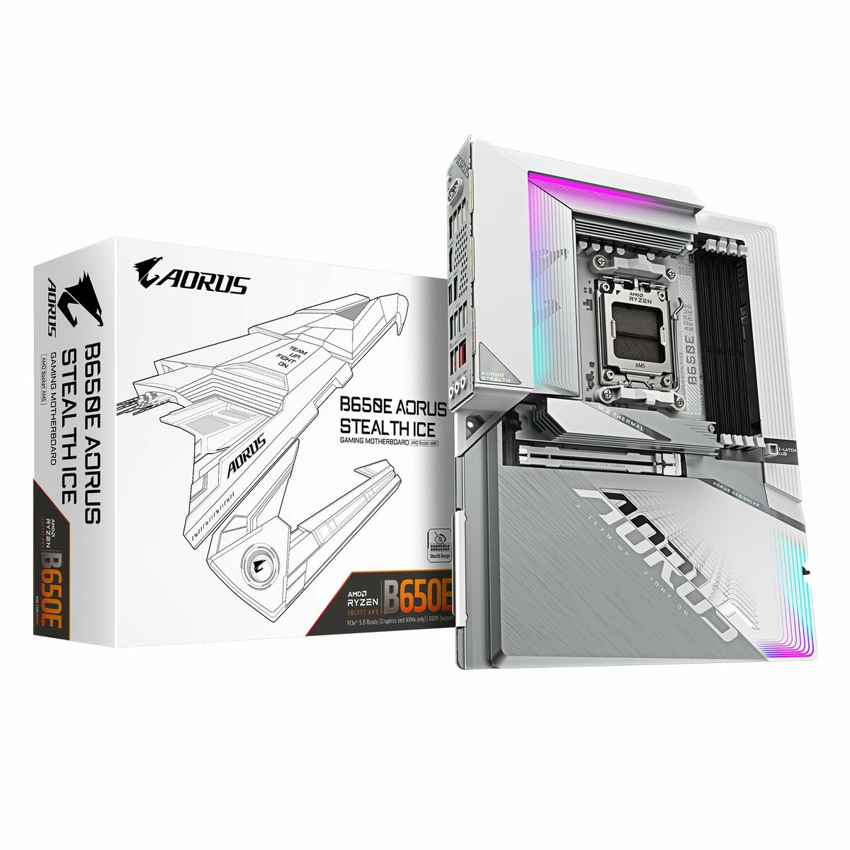 Placa Base Gigabyte B650E AORUS STEALTH ICE AMD AMD B650 AMD AM5