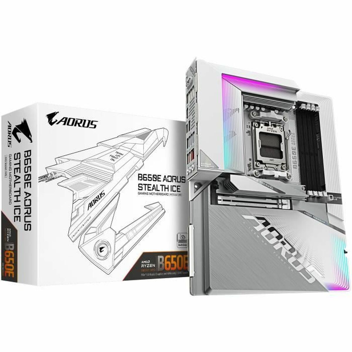 Placa Base Gigabyte B650E AORUS STEALTH ICE AMD AMD B650 AMD AM5