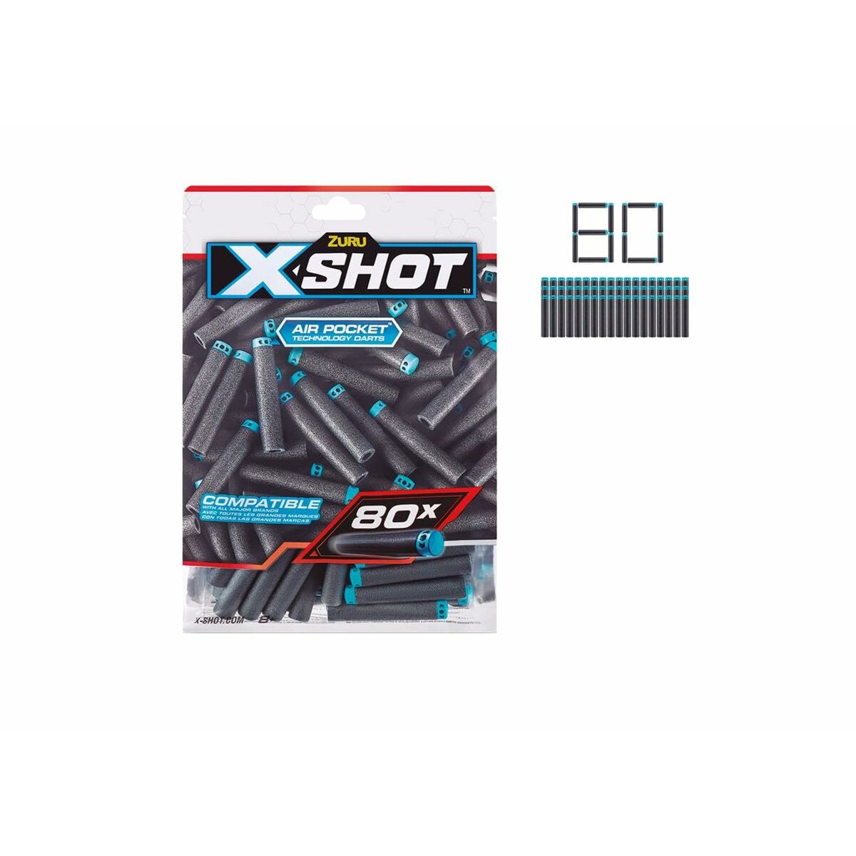 Dardos Zuru  X-Shot 80 Unidades