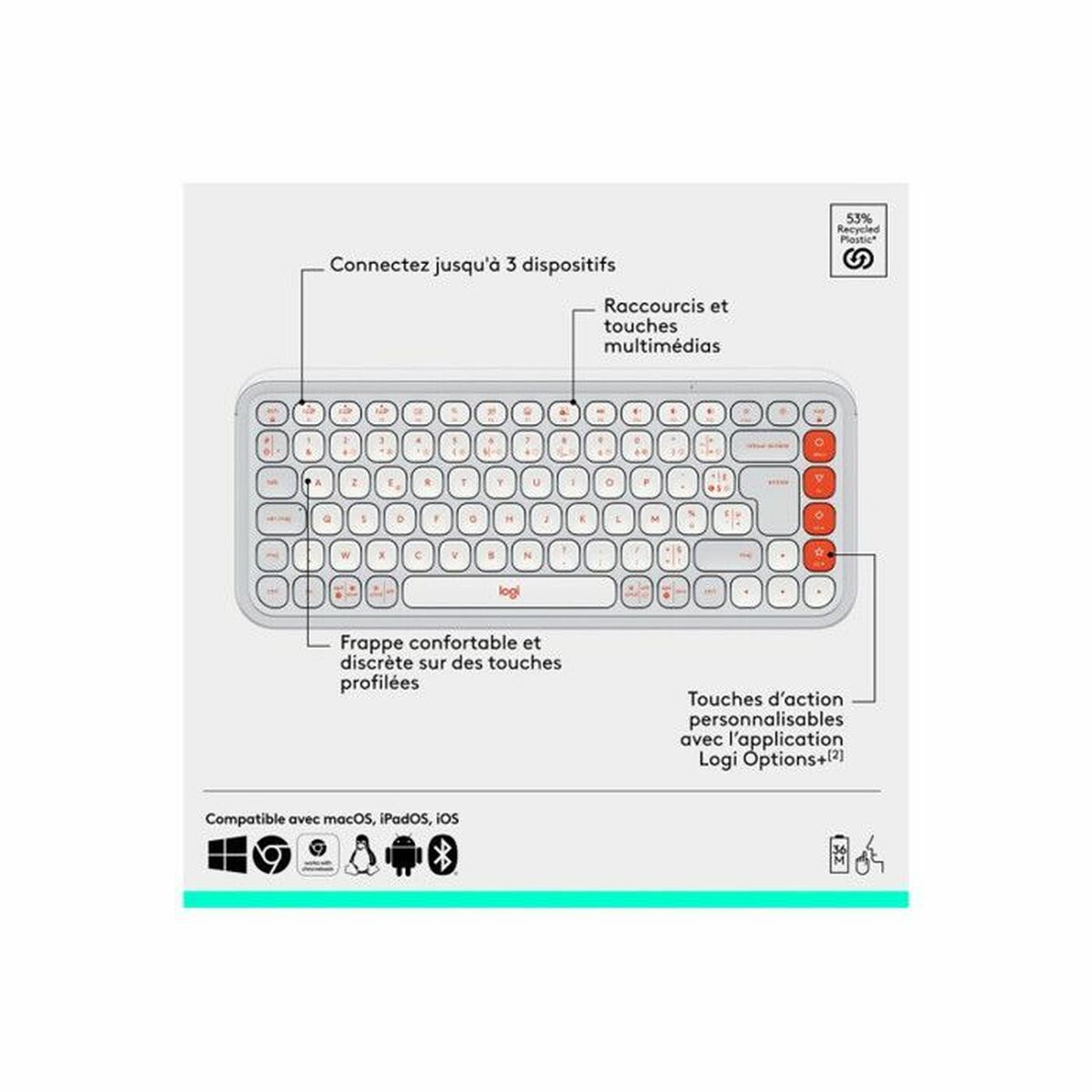 Teclado y Ratón Logitech 920-013110 Blanco Francés Azerty Francés
