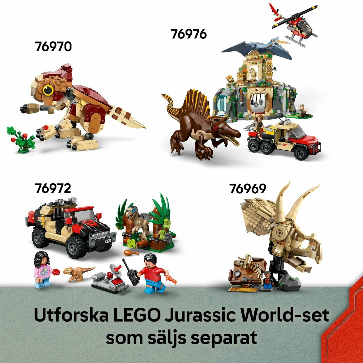 Juego de Construcción Lego JURASSIC WORLD 76973 Raptor & Titanosaurus Tracking Mission