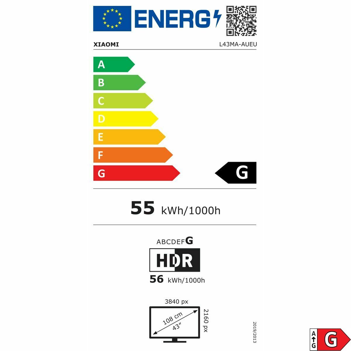 Smart TV Xiaomi ELA5493EU 4K Ultra HD 43" LED HDR