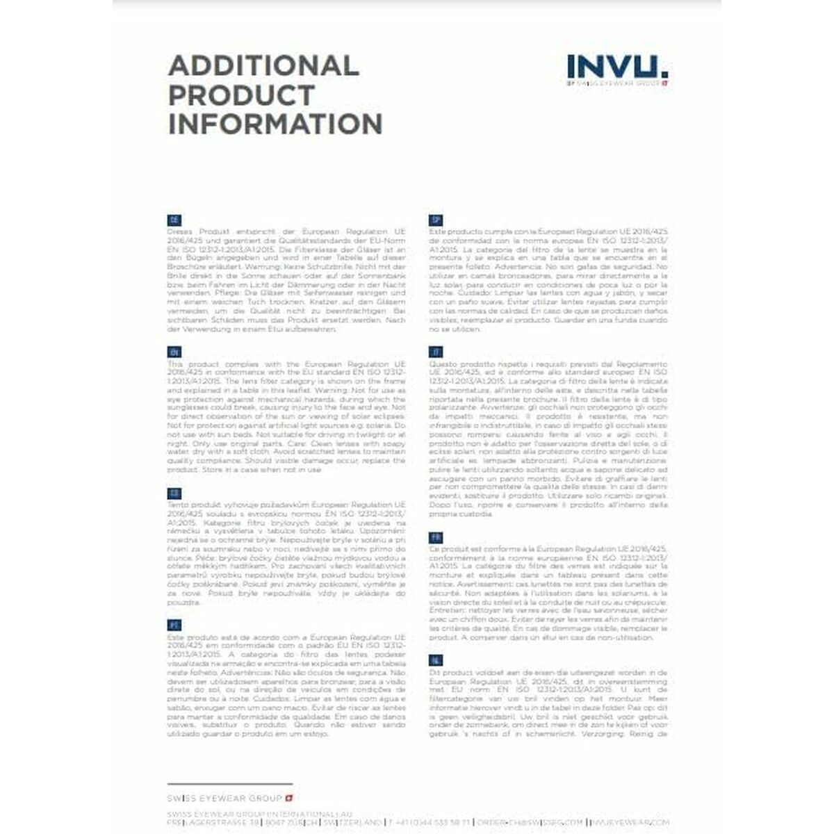 Gafas de Sol Mujer INVU M4214 56A