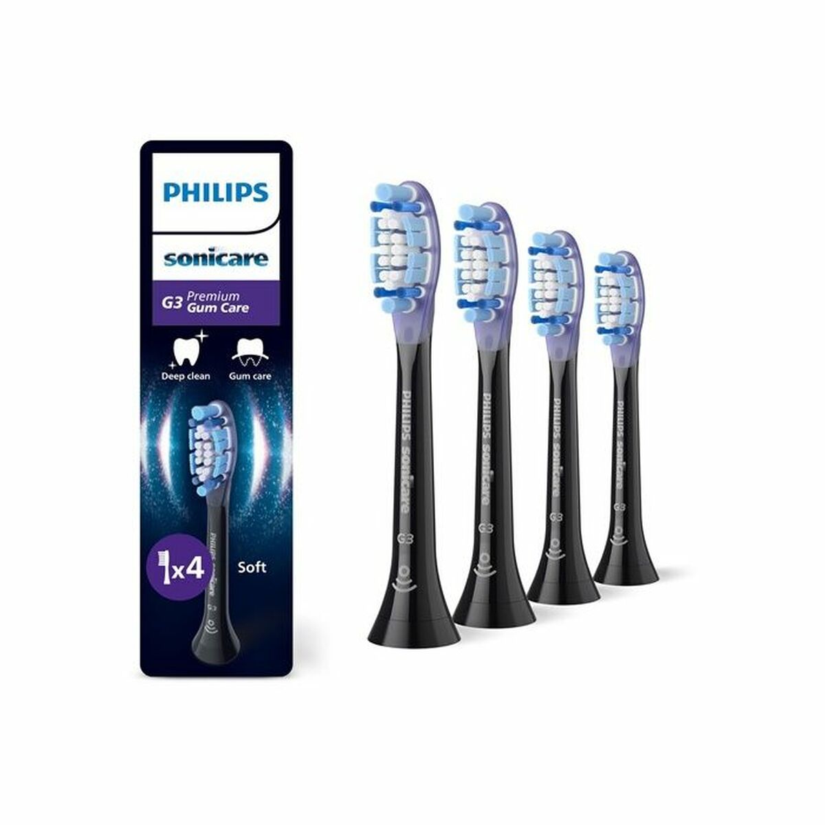 Cabezal de Recambio Philips HX9054/88 Negro 4 Unidades