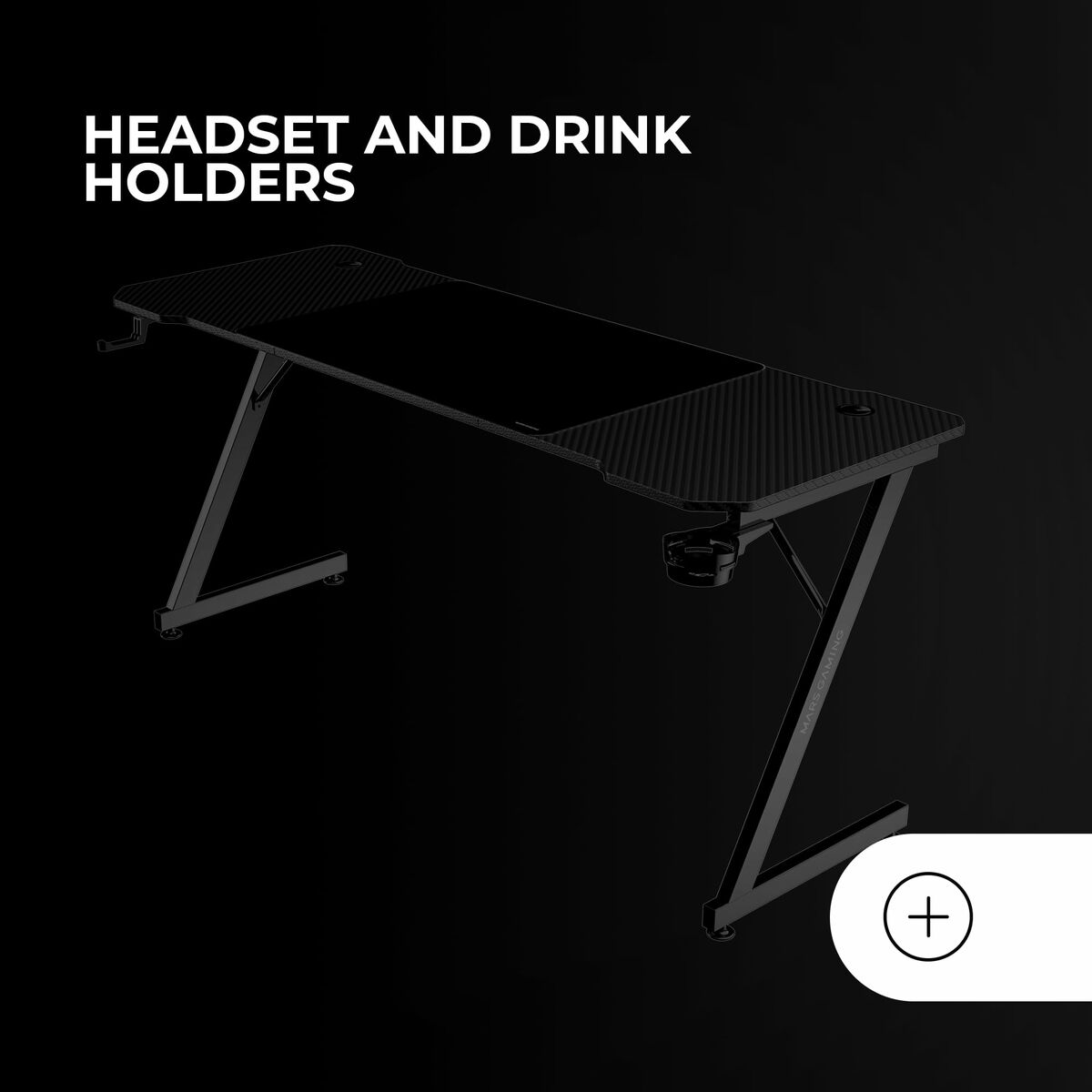 Mesa de Escritorio Gaming Mars Gaming ERGO Negro 160 x 60 cm