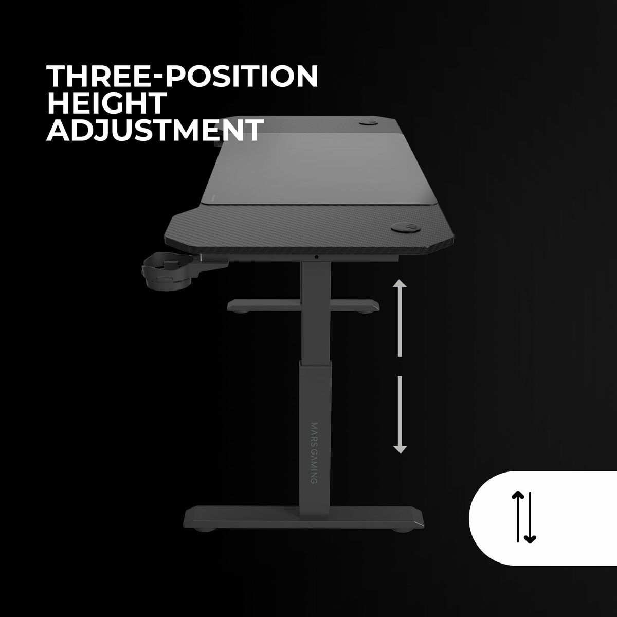 Mesa de Escritorio Gaming Mars Gaming ERGO Negro 140 x 60 cm