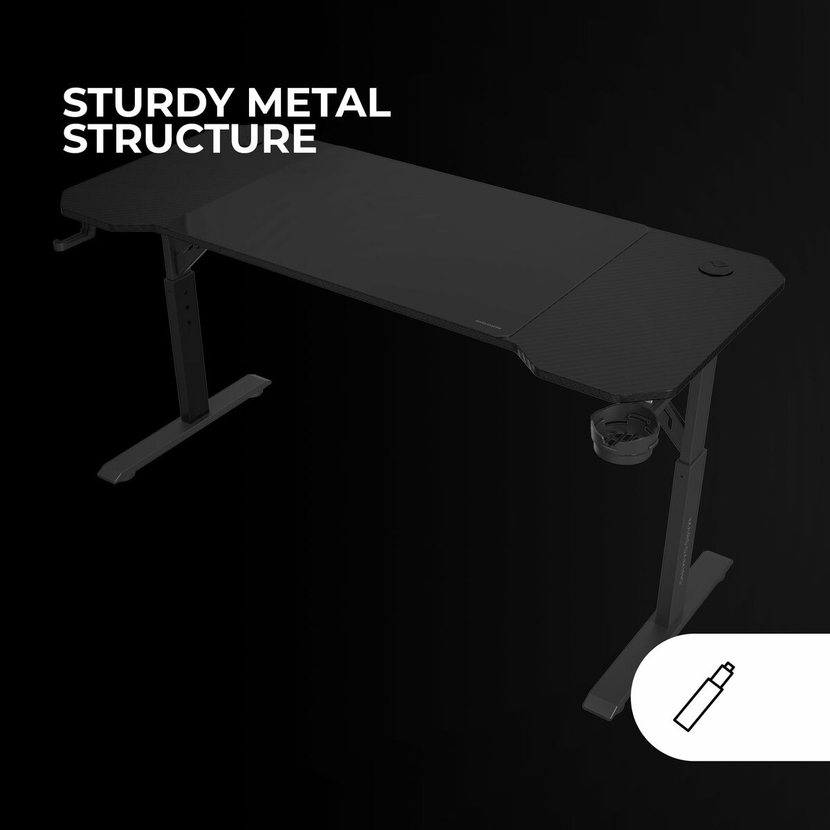 Mesa de Escritorio Gaming Mars Gaming ERGO Negro 140 x 60 cm