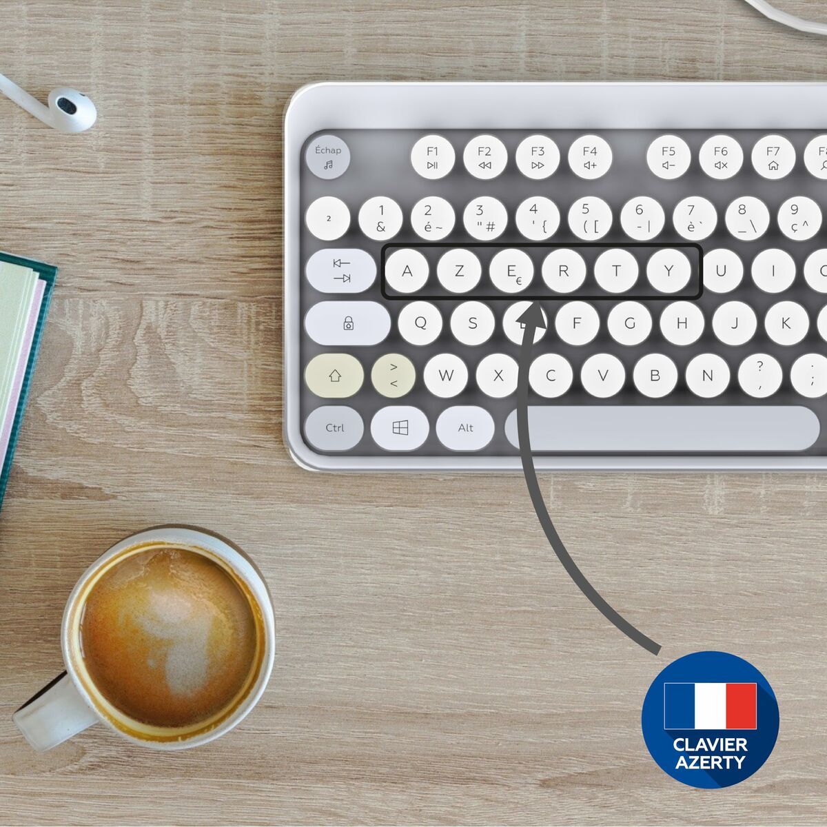 Teclado y Ratón Mobility Lab Modelo ergonómico Gris AZERTY