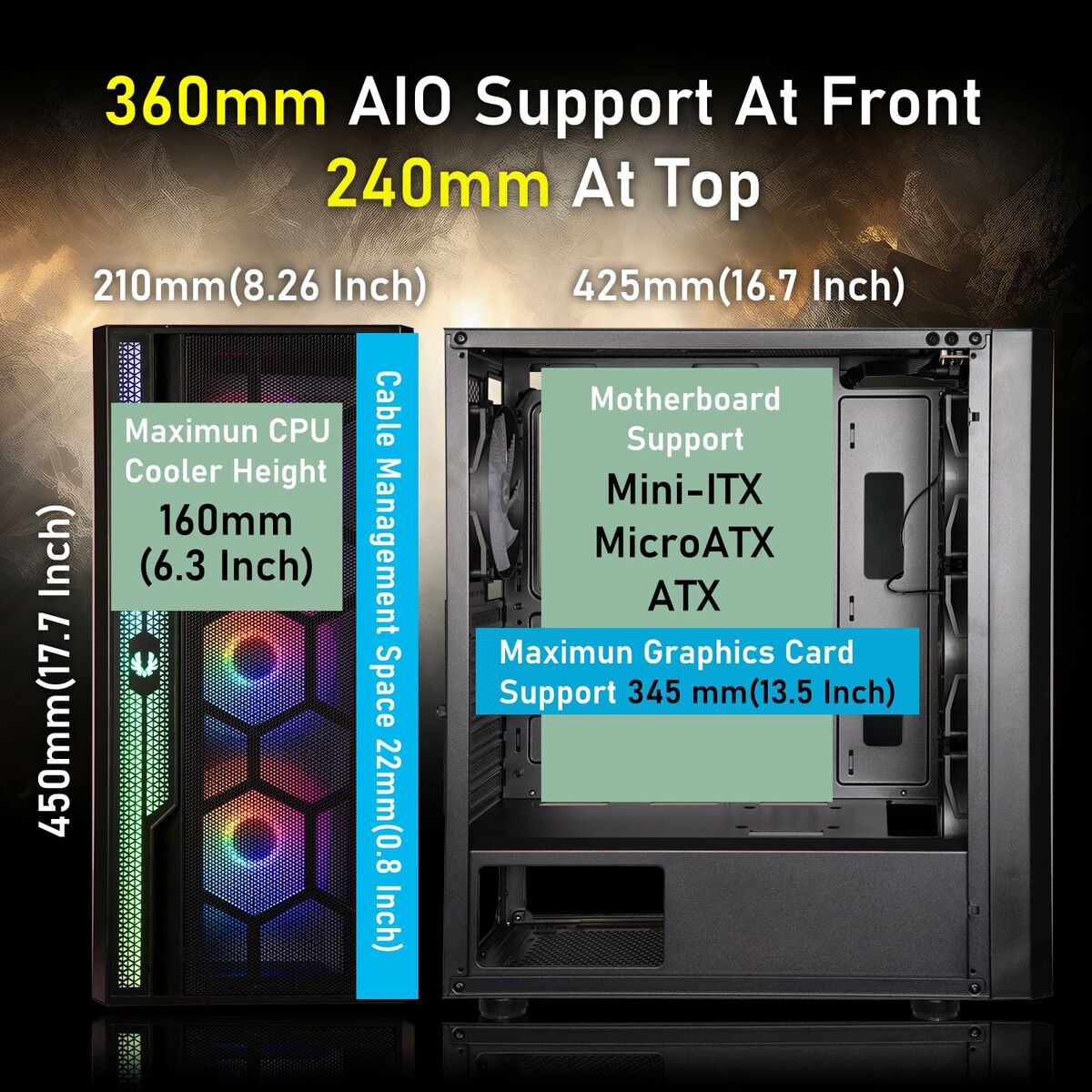 Caja Semitorre ATX BitFenix Apollo ARGB Negro