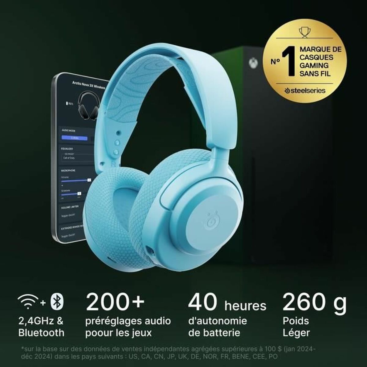 Auriculares SteelSeries Arctis Nova 3XW Agua