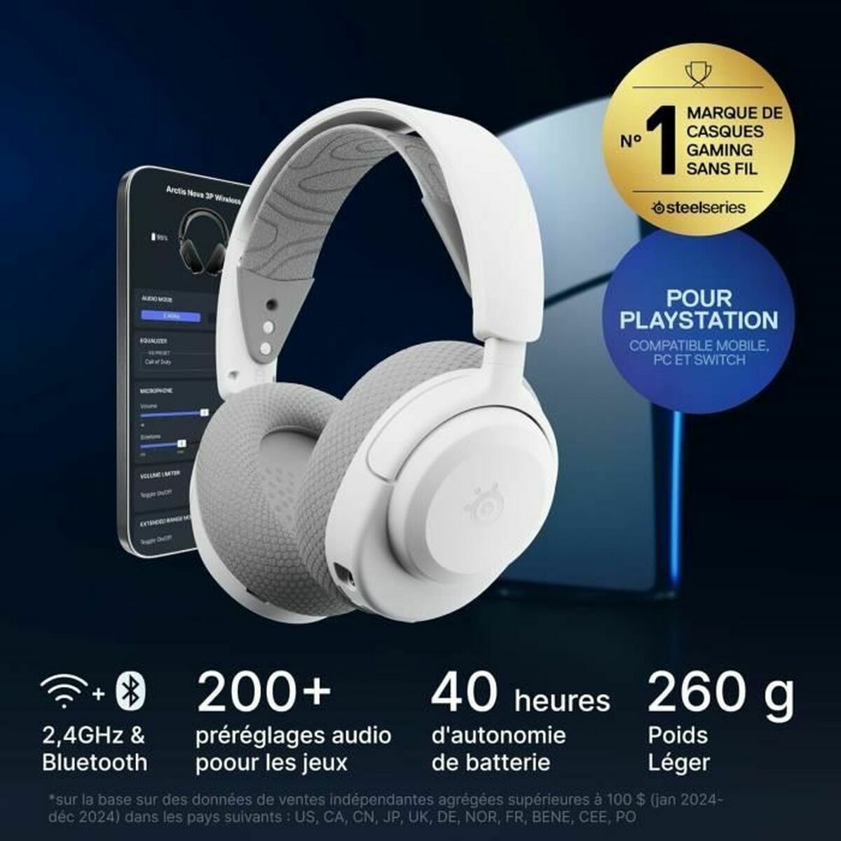 Auriculares SteelSeries Arctis Nova 3PW Blanco