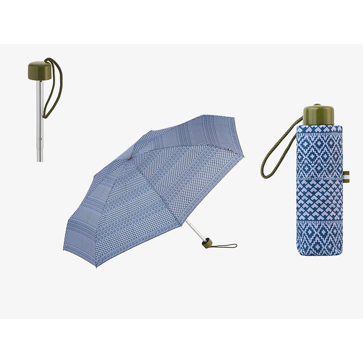 Paraguas Plegable C-Collection Colores surtidos 6 x 4 x 18 cm Ø 90 cm Étnico