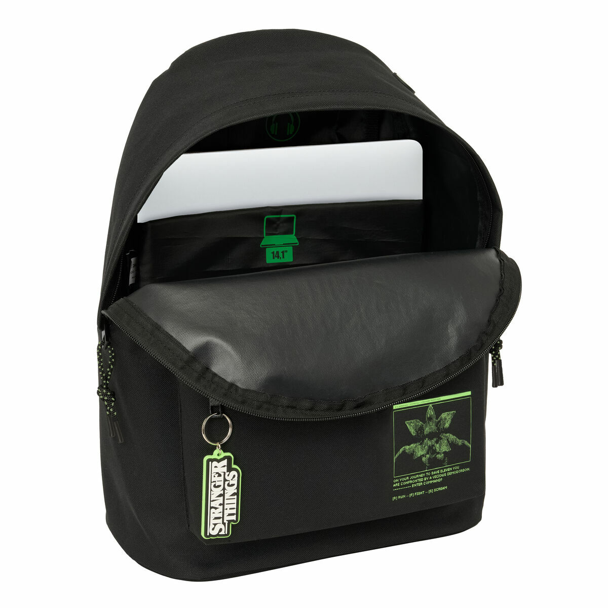 Mochila Escolar Stranger Things Negro 31 x 41 x 16 cm
