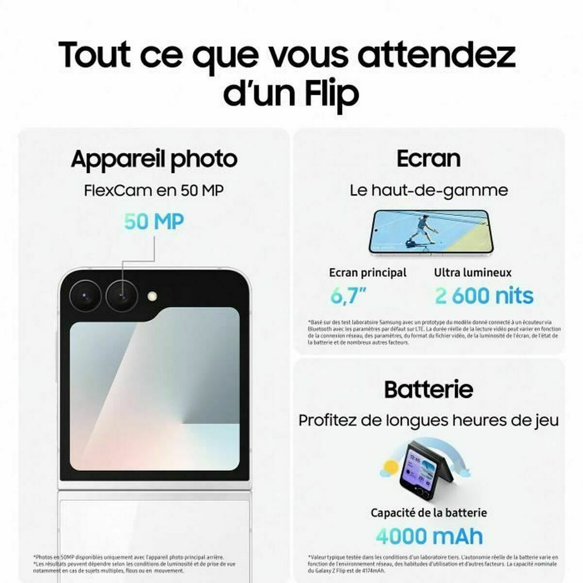 Smartphone Samsung F761 8-128 BK V2 Octa Core 8 GB RAM 128 GB Negro 6,7"