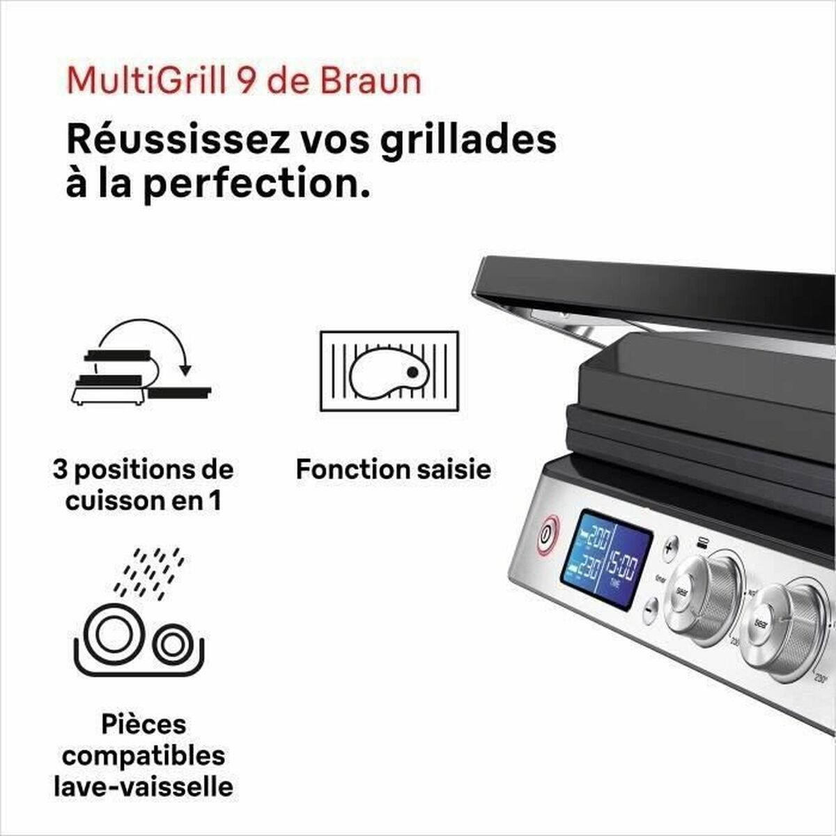 Parrilla Eléctrica Braun 2000 W