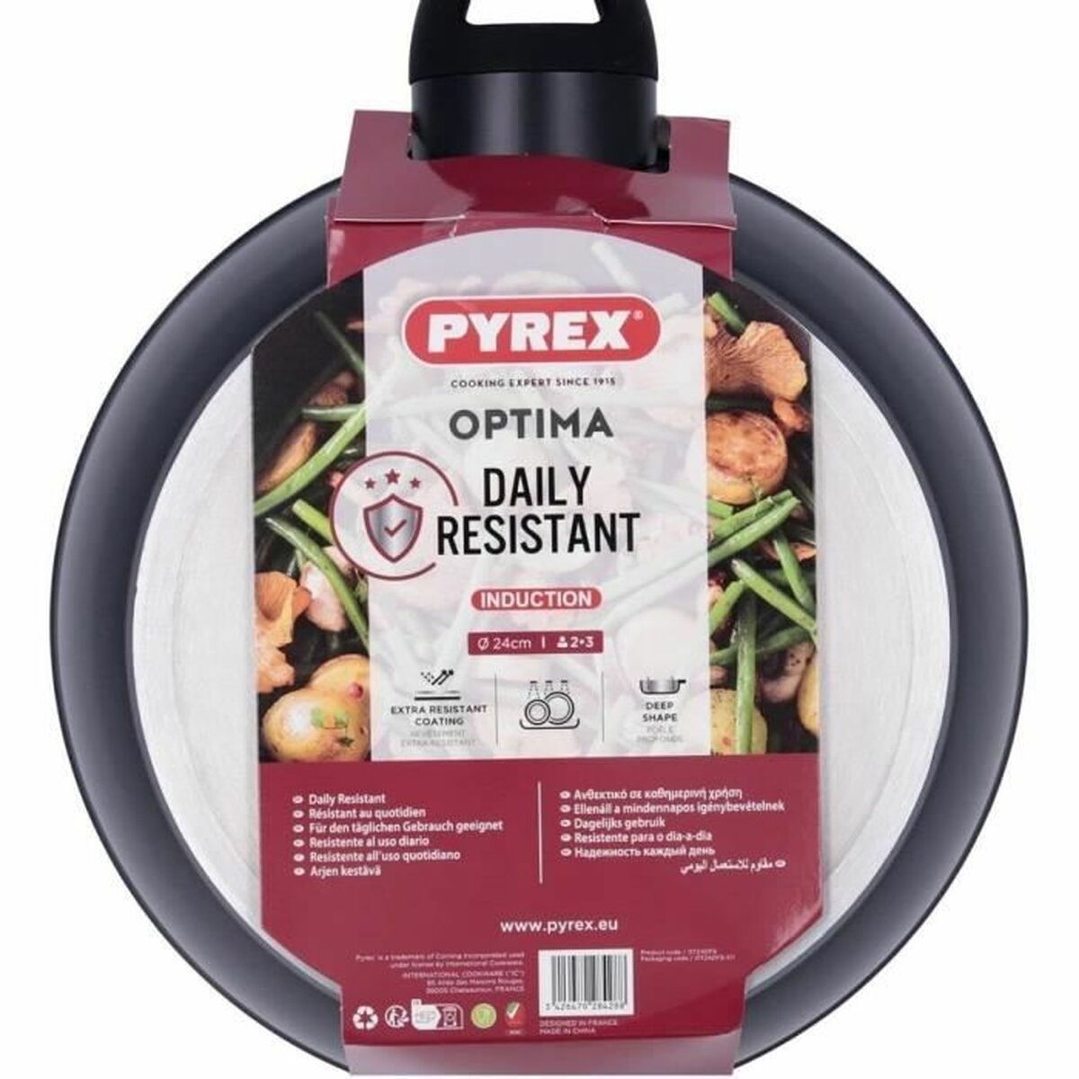 Sartén Pyrex Negro Aluminio