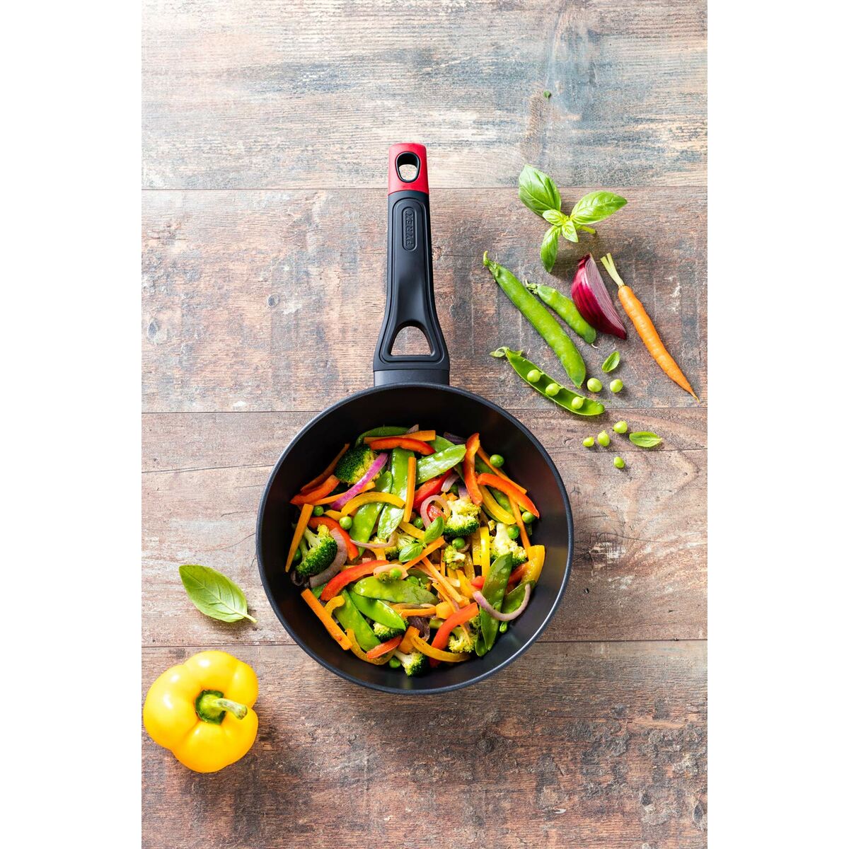 Sartén Pyrex Negro Rojo Aluminio