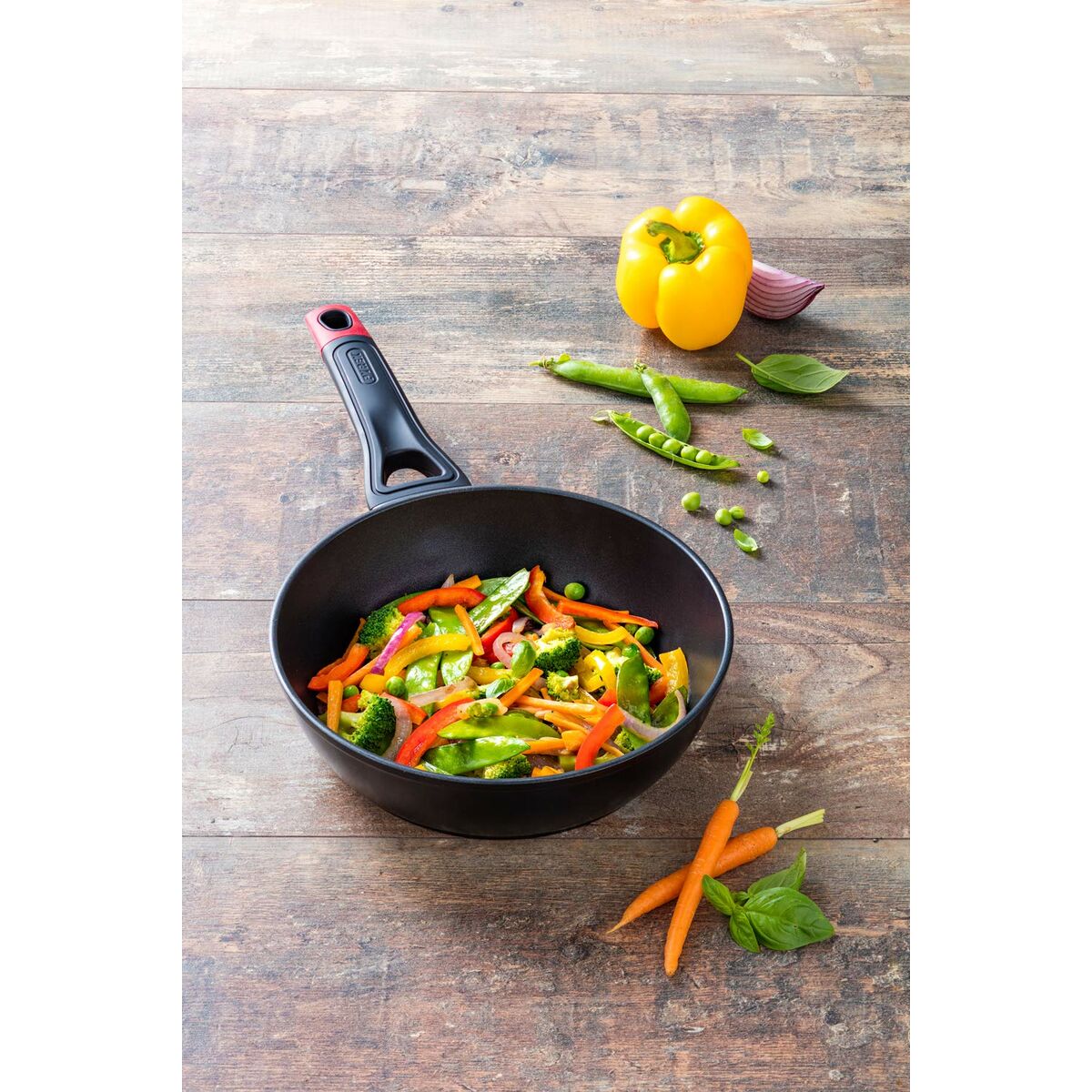 Sartén Pyrex Negro Rojo Aluminio