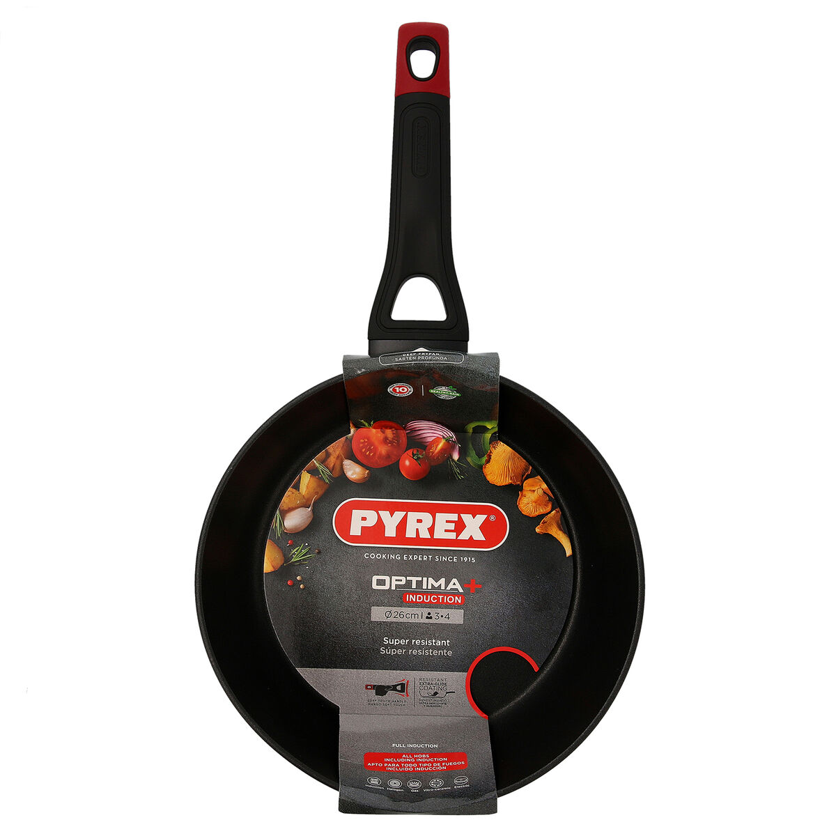 Sartén Pyrex Negro Rojo Aluminio