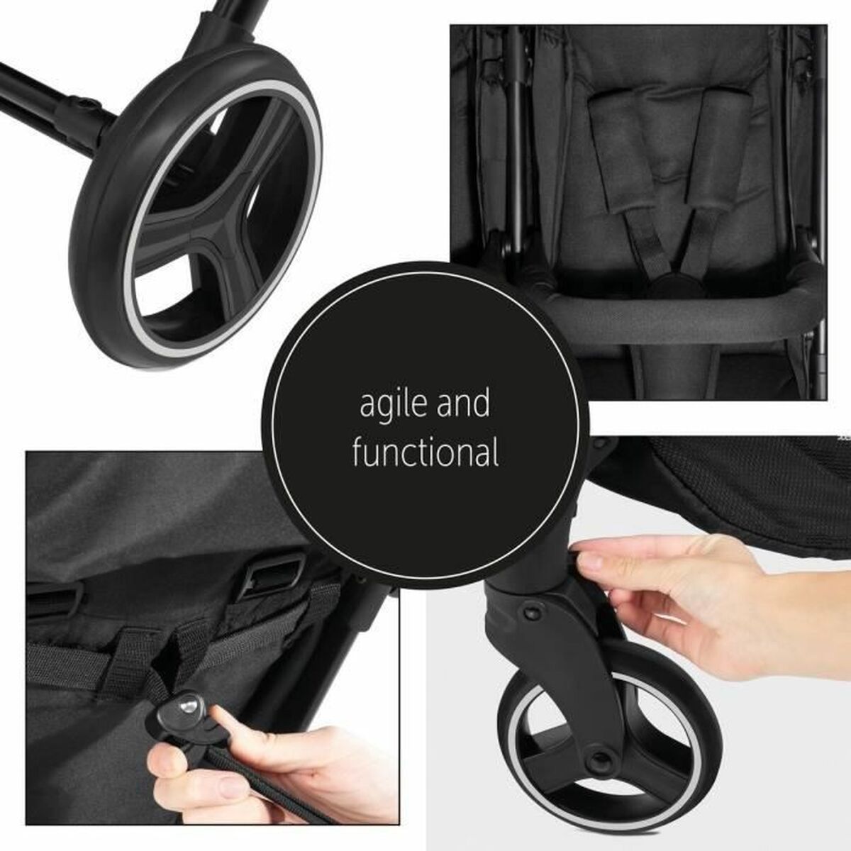 Carro de Paseo para Bebé Hauck Negro