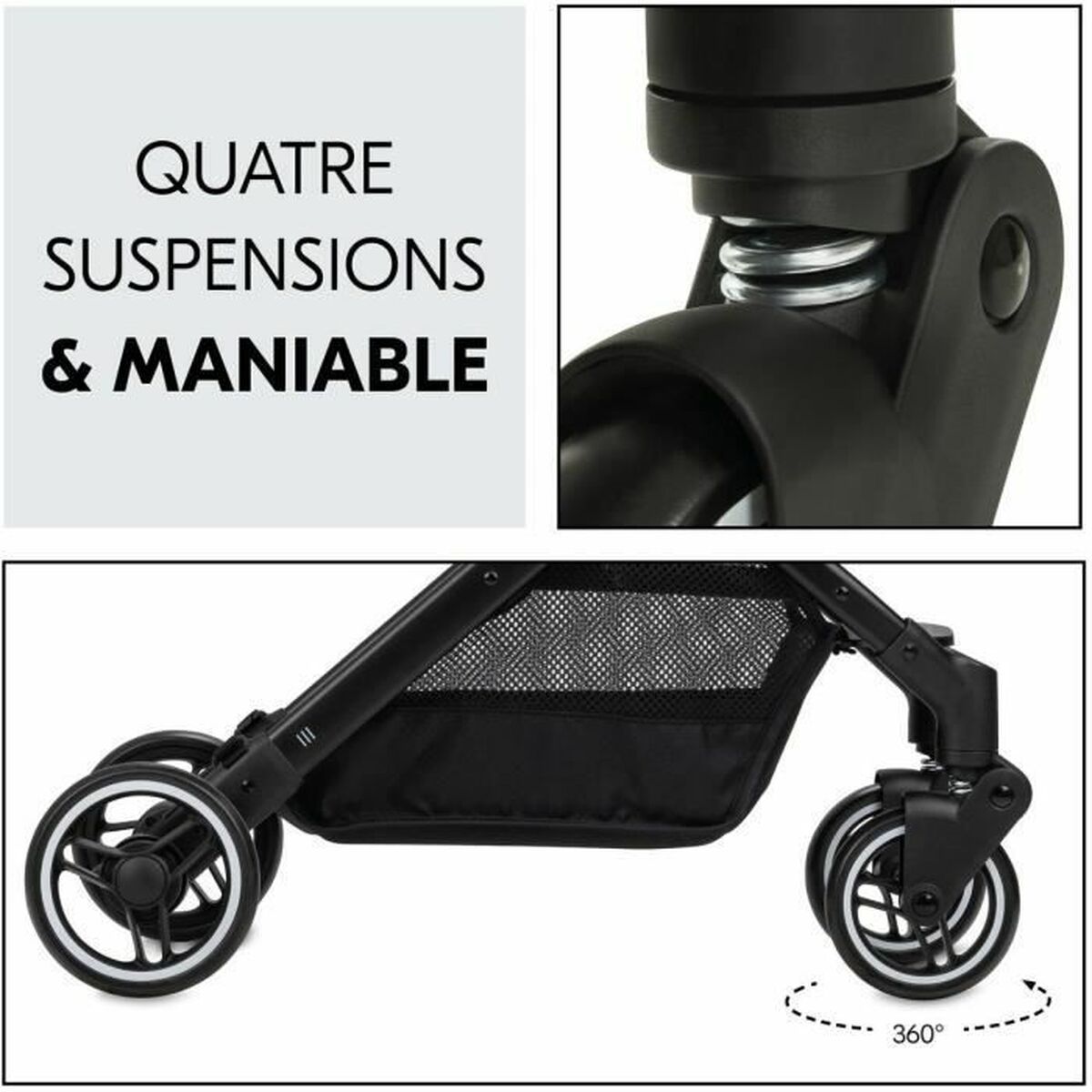 Carro de Paseo para Bebé Hauck Negro