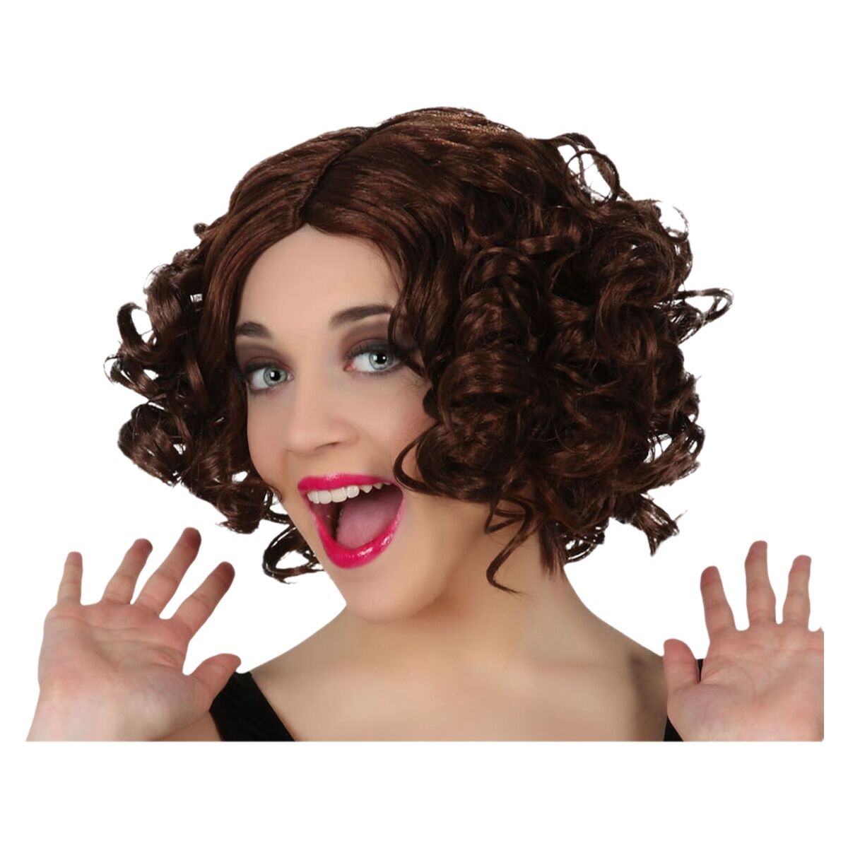 Peluca Castaño Rizado