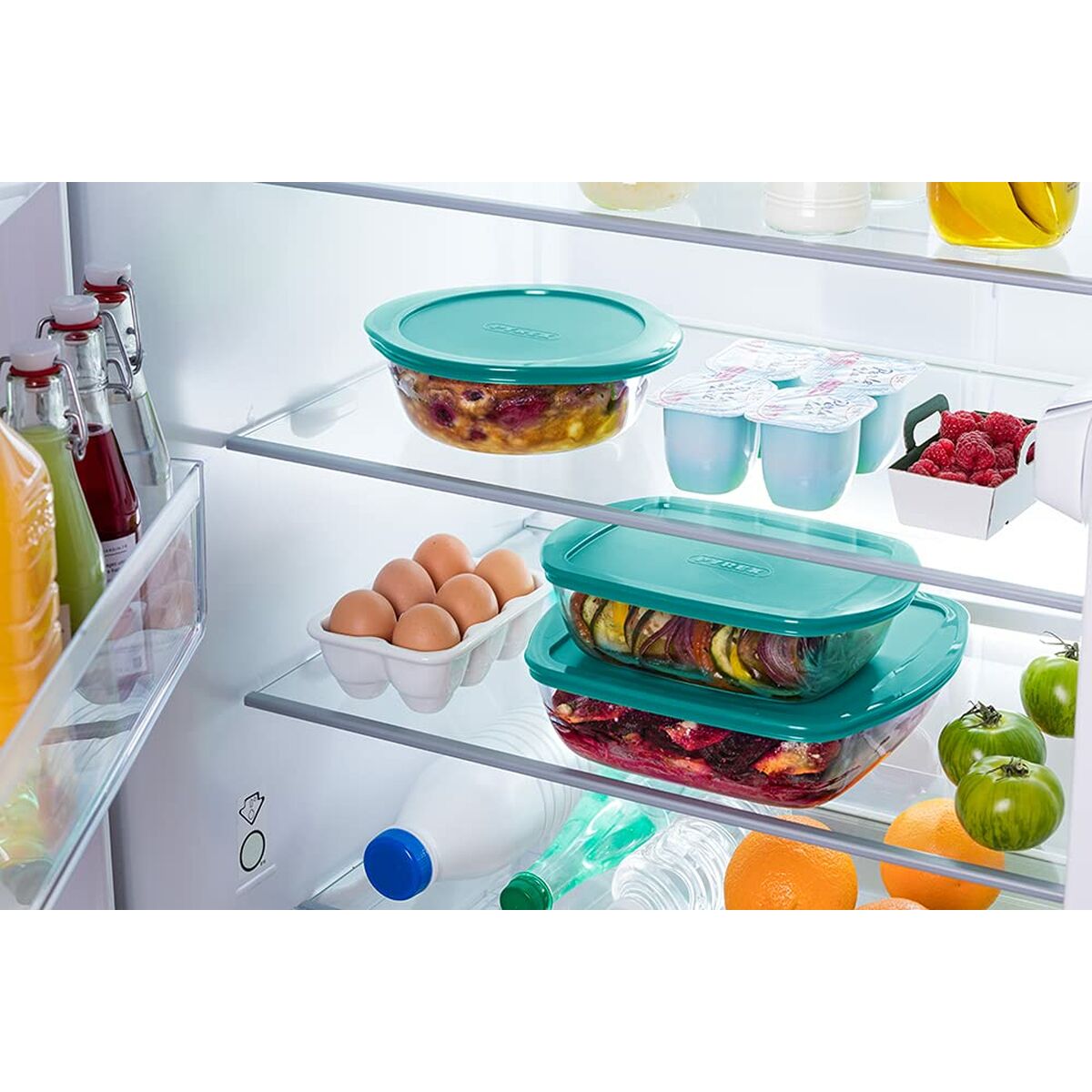 Bandeja para Horno Pyrex Cook & Store 2,5 L 1,1 L 0,4 l Verde Rectangular 3 Piezas