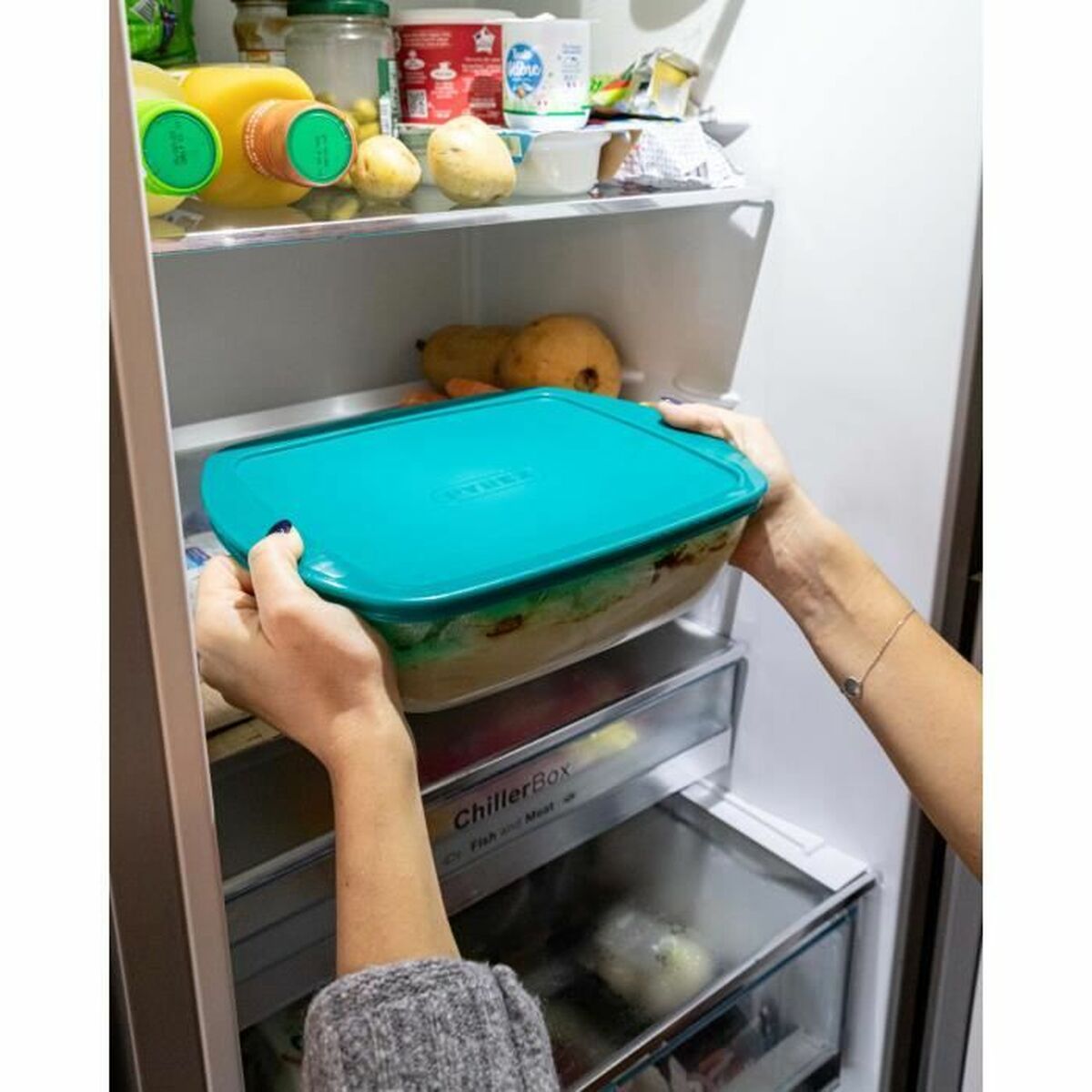 Bandeja para Horno Pyrex Cook & Store 2,5 L 1,1 L 0,4 l Verde Rectangular 3 Piezas