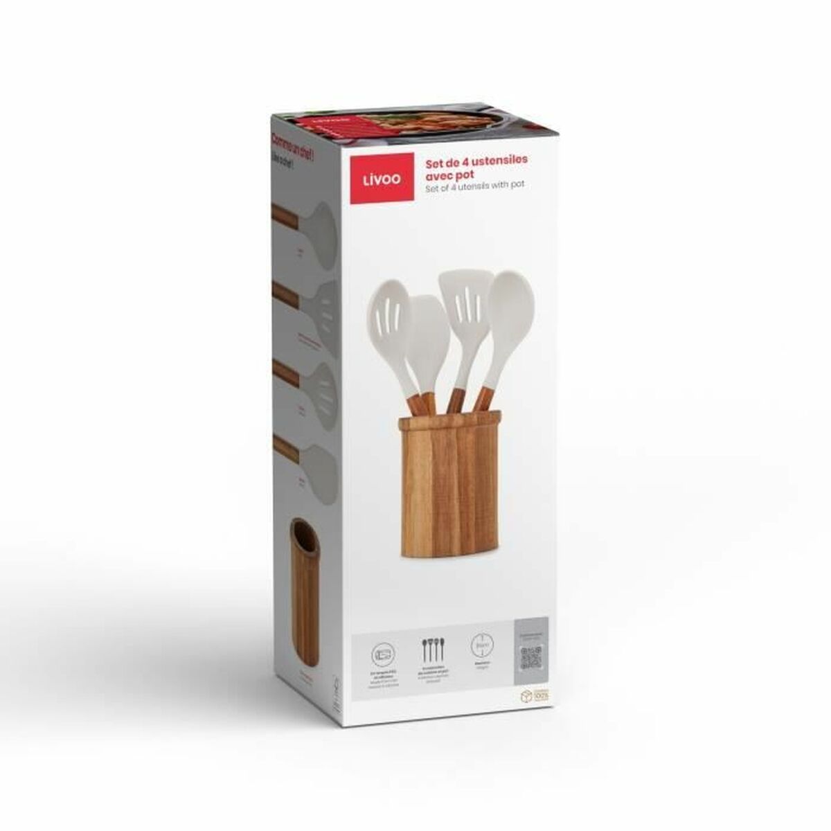 Set de Utensilios para Cocina Livoo MES153G Blanco 5 Piezas (4 Unidades)