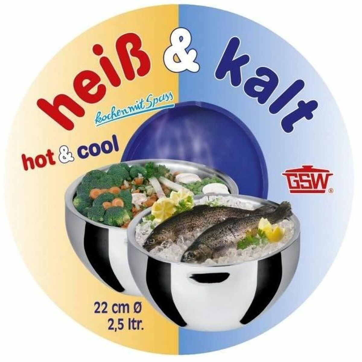 Ensaladera GSW GSW 30 cm 5,5 L Plateado Acero Inoxidable Térmica