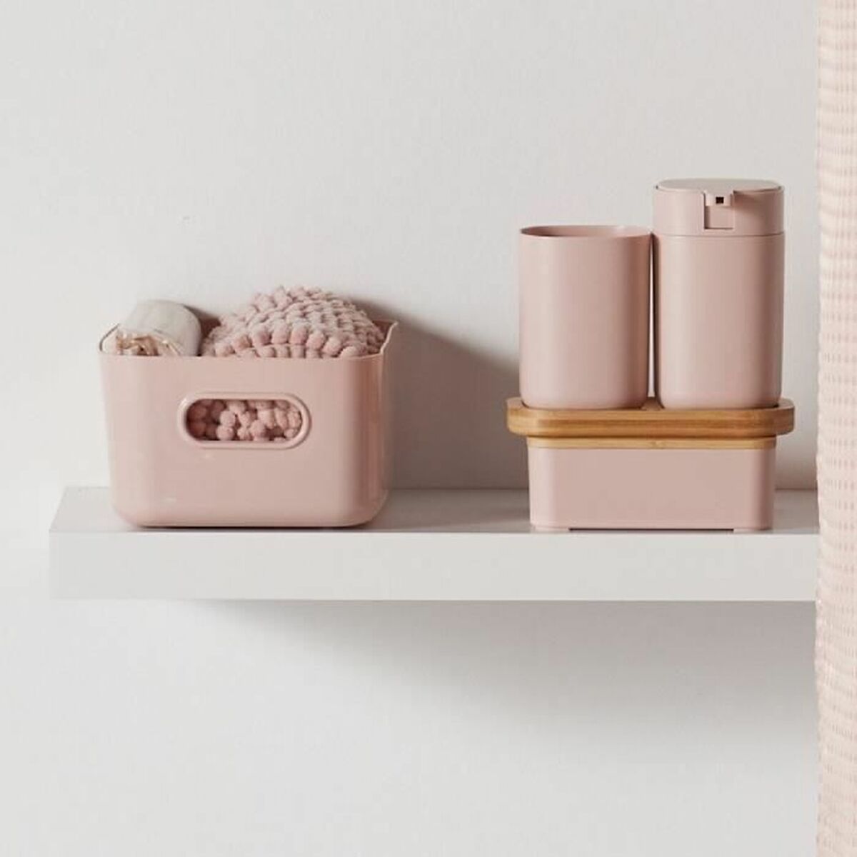 Set de Baño TODAY HOY Rosa Plástico 3 Piezas