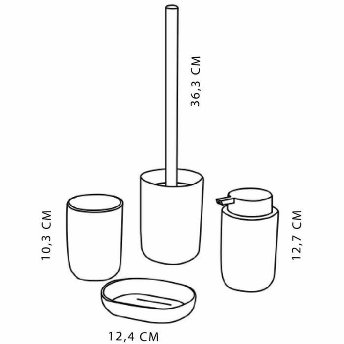 Set de Baño TODAY HOY Blanco Plástico Moderno 4 Piezas (4 Unidades)