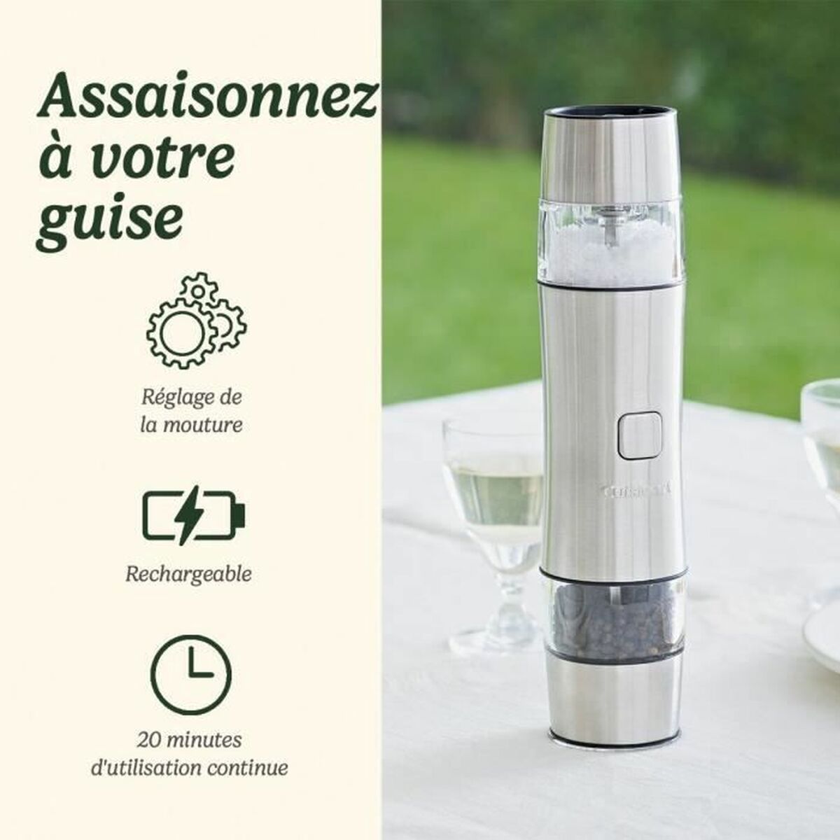 Molinillo de Pimienta Cuisinart SG6SE Gris Perla Cerámica Eléctrico