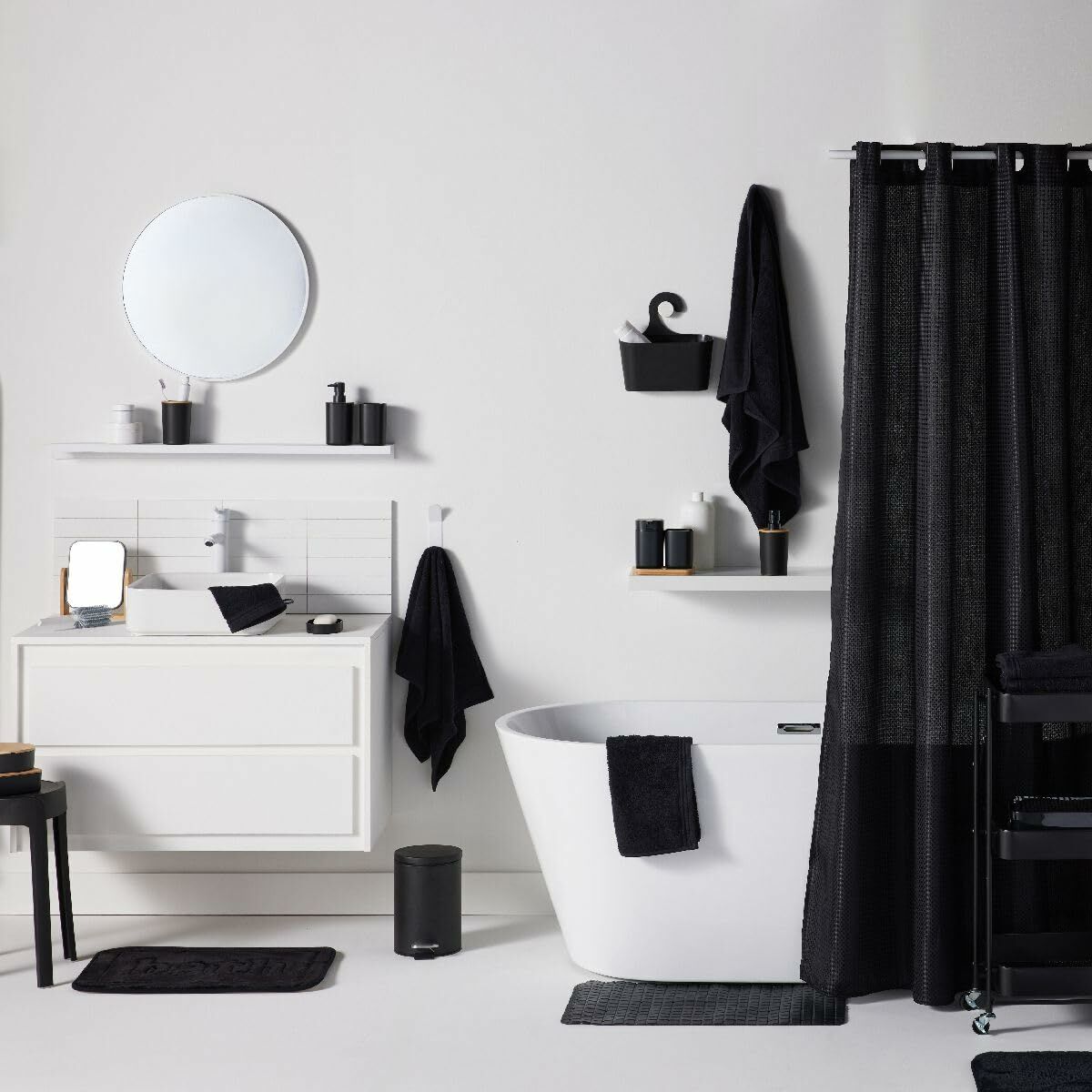 Alfombrilla Antideslizante para Bañera TODAY UTILITY Negro 40 x 60 cm