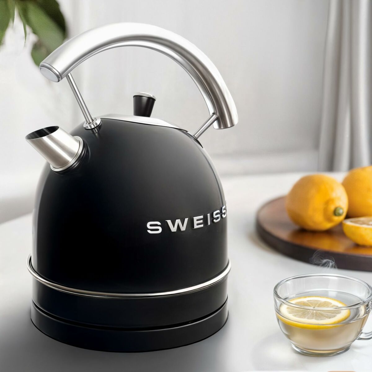 Hervidor Sweiss KTL9 Negro Acero Inoxidable 2200 W 1,8 L