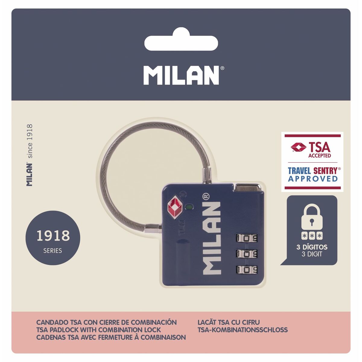 Candado de combinación Milan Metal