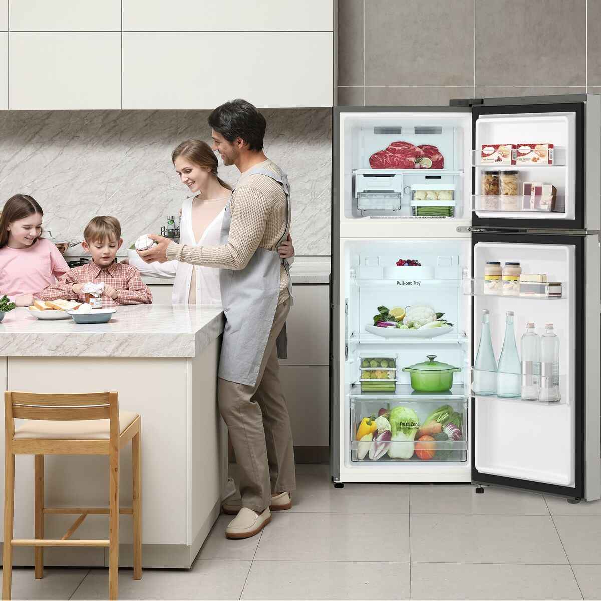 Frigorífico combinado LG GTBV22PYGKD 145 Acero