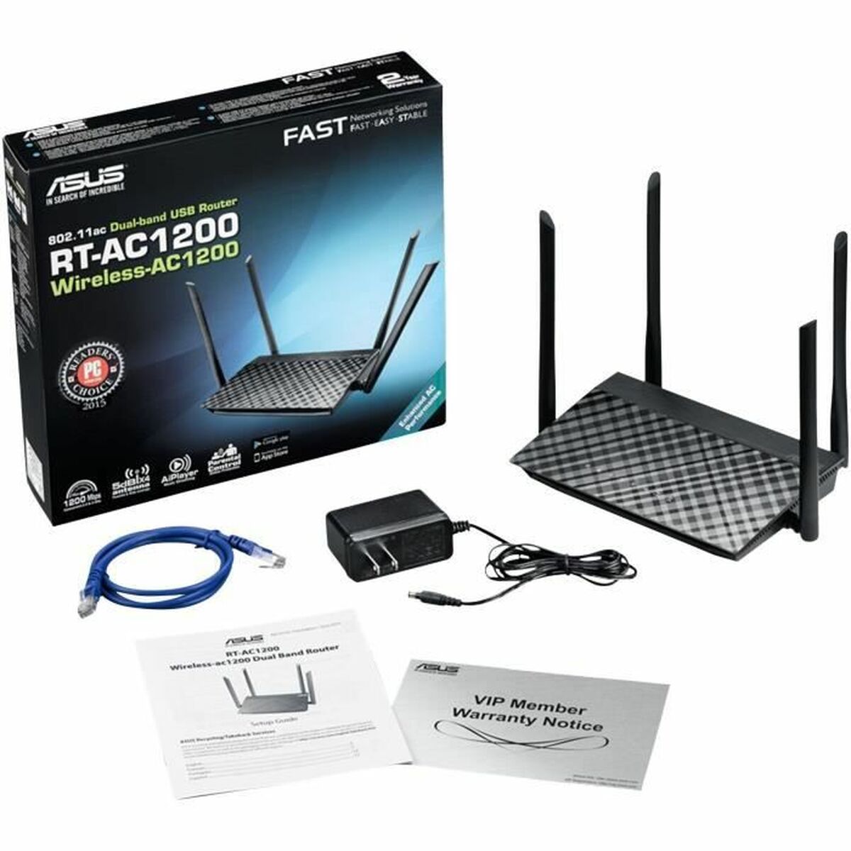 Router Asus RT-AC1200 v.2 Negro RJ45 Ethernet LAN 5 GHz