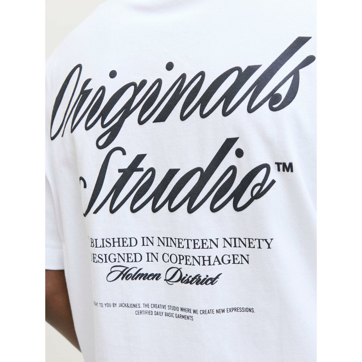 Camiseta de Manga Corta Hombre Jack & Jones JORNORREBRO TYPO TEE SS CREW NECK NOOS 12282898 Blanco