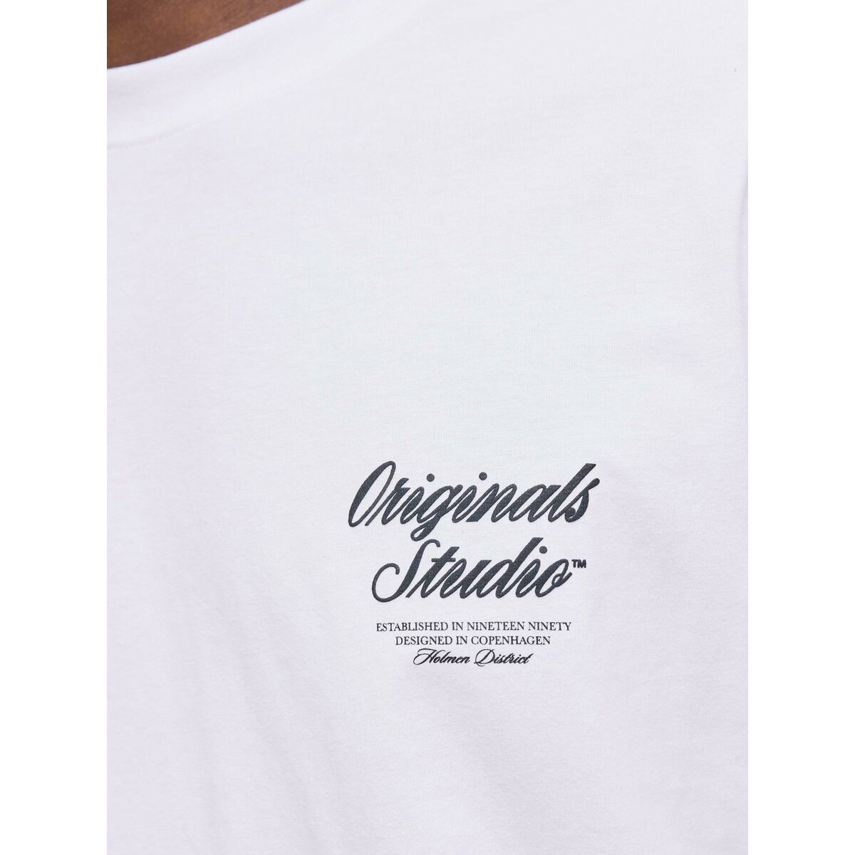 Camiseta de Manga Corta Hombre Jack & Jones JORNORREBRO TYPO TEE SS CREW NECK NOOS 12282898 Blanco